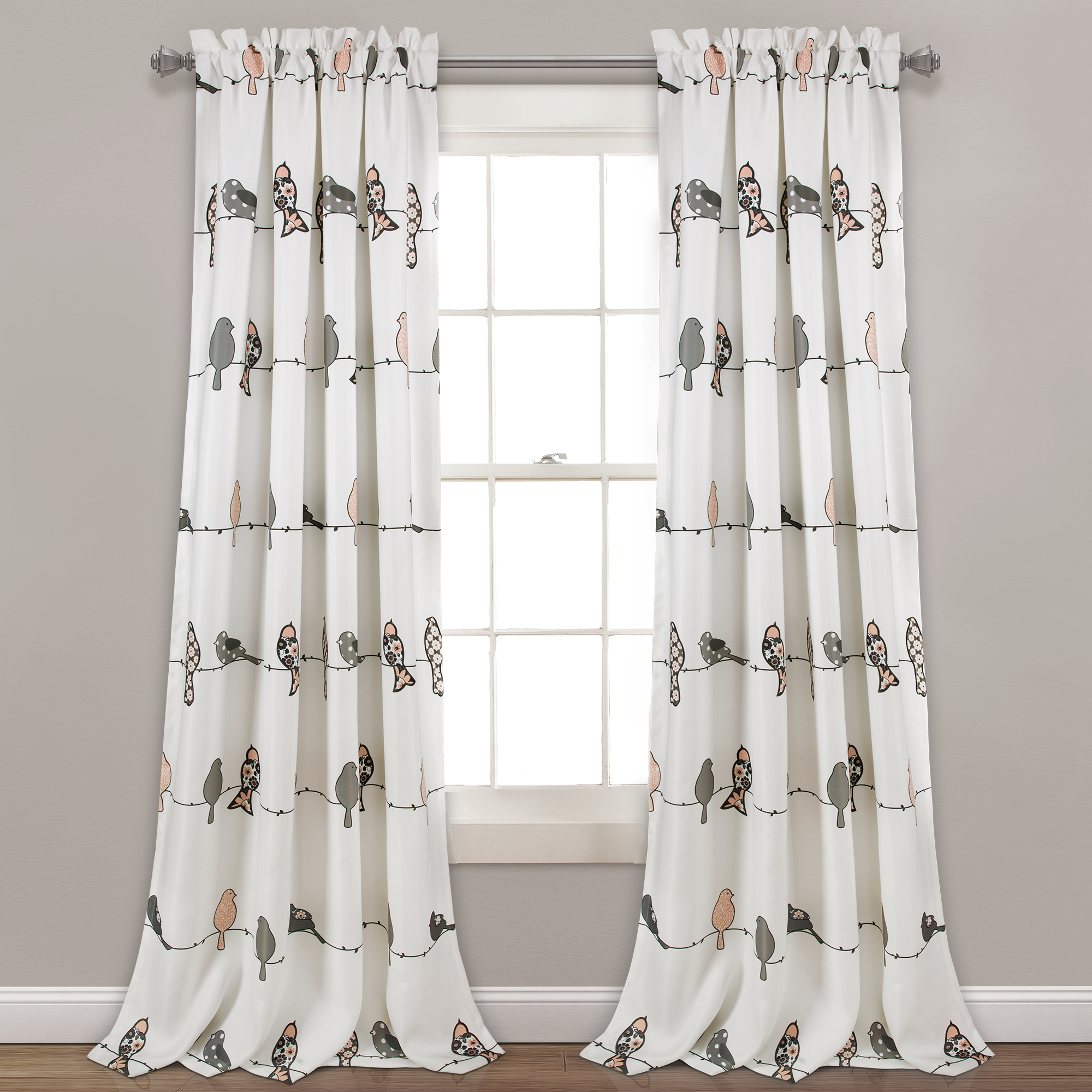 Rowley Birds Room Darkening Window Curtain Panels
