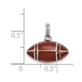 thumbnail image 2 of White Sterling Silver Charm Pendant Brown 11 mm 16, 2 of 2
