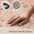 thumbnail image 6 of ODIKA 4'x6' Washable Area Rug Peach Abstract Boho Vintage Sprays Mosaic Border Scroll Bordered for Dorm Room, Small Living Stain Resistant Low Profile, Easy Care, 6 of 7