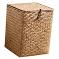 thumbnail image 4 of Caja de almacenamiento tejida multiusos con tapa, organizadora para escritorio, 4 of 8