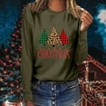 thumbnail image 2 of Christmas Long Sleeve Shirts for Women Buffalo Plaid Christmas Tree Shirt Round Neck Casual Sweatshirt Christmas Gifts Womens Clothing Cheap, 2 of 7