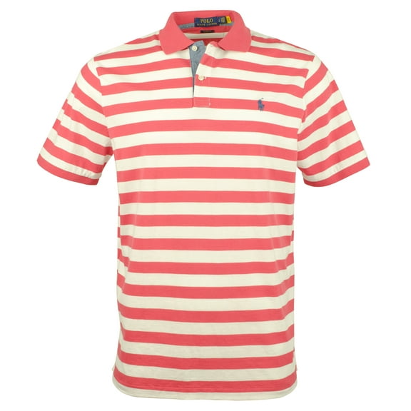 Men's Classic Fit Striped Jersey Polo Shirt-NRW-Small