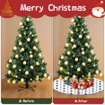thumbnail image 4 of 36 Inch Christmas Tree Skirt – Velvet Plush Tree Mat, Soft Thickened Polyester with Red Ties, Single-Sided Printing, Available in 30in/36in/48in, Perfect for Holiday Xmas Tree Decoration, 4 of 7