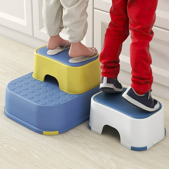 YAOMOBB Double Step Stool Toddler Step Stool Double Step Toy Storage Function Non Slip Rubber Feet Potty Training Stool for