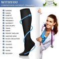 thumbnail image 6 of 8 Pairs Copper Compression Socks for Women & Men Circulation 15-20 mmHg - Better Blood Flow, Swelling , Best Support for Medical, Running, Nursing, 6 of 7