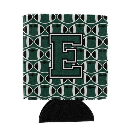 

Carolines Treasures CJ1071-ECC Letter E Football Green and White Can or Bottle Hugger Can Hugger multicolor