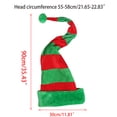 thumbnail image 7 of Adult Kids 3D Christmas Party Elf Long Tail Hat Red Green Striped Plush Trim Funny Santa Cap Holiday Theme Photo Props Party Favors, 7 of 7