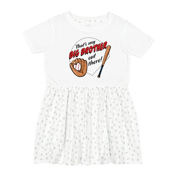 Inktastic That's My Big Brother out There- Baseball Girls Toddler Dress
