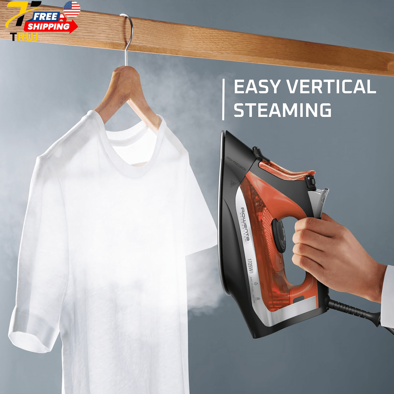 Rowenta Iron Steamer for Clothes, Stainless Steel Soleplate Steam Iron Microste
