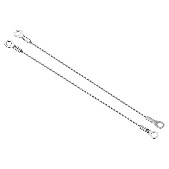 Unique Bargains 1.5mmx20cm Stainless Steel Lanyard Cable Eyelets Ended Wire Rope 6 Pack