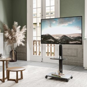 FITUEYES Rolling TV Cart with Swivel Mount for 32–65" TVs