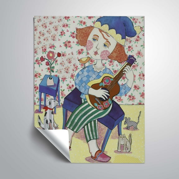 ArtWall Music for Animals, Removable Wall Art Mural by Holly Wojahn