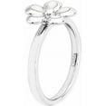 thumbnail image 3 of Sterling Silver Polished White Enameled Flower Ring, 3 of 7