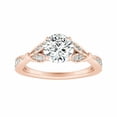 thumbnail image 4 of HeartsAndYou 3ct Round Cut Moissanite Nature Inspired Engagement Ring for Women 18k Rose Gold over Silver, 4 of 5