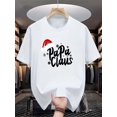 thumbnail image 1 of Christmas Papa Claus Print, Men's Round Crew Neck Short Sleeve Tee, Casual T-Shirt, Casual Comfy Lightweight Top For Summer, 1 of 5
