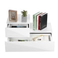 thumbnail image 2 of Hommpa High Gloss Nightstand with 2 Drawers RGB LED Light White Bedside Table Home Furniture 27.6x13.8x16.1 inch, 2 of 10
