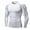 White, variant on Men's Long Sleeve Compression Shirts Running Basketball Base Layer Athletic Workout Shirt Gray,l