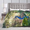 thumbnail image 4 of Peacock Throw Blanket Peacock Forest Plant Luxury Cozy Plush Soft Blanket for Bed, Couch, Sofa, Dorm, Home Decor Queen Size 60"X50", 4 of 6