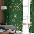 thumbnail image 6 of Christmas Snowflakes Sheer Curtains 72 Inches Long, Winter Xmas Geometric Green Light Filtering Window Curtains for Living Room/Bedroom, Rod Pocket Voile Sheer Curtain Drapes, 52"W x 72"L, 2 Panels, 6 of 9