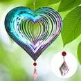 thumbnail image 2 of Wind Outdoor 3D Wind Hanging Yard Garden Decor Stainless Heart Pattern with 360 Rotating Hook, Swing Car Ornament, Teal Christmas Garland, Rear View Swinging Animal, Wind Chime Ornament *1, 2 of 7