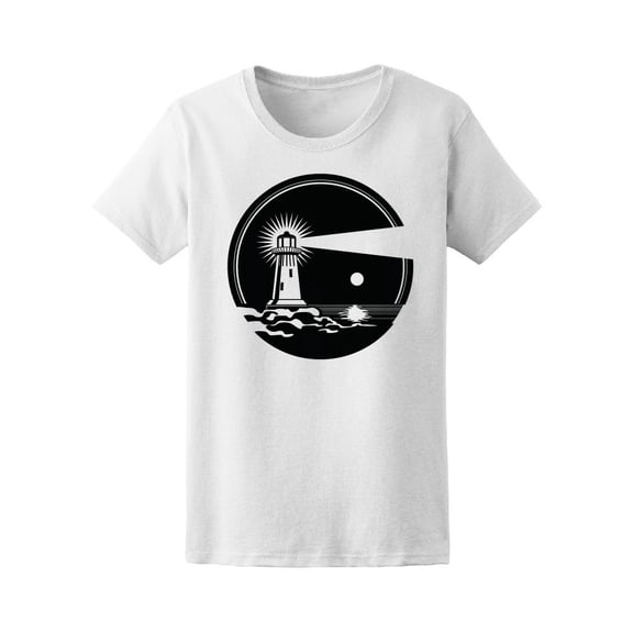Lighthouse In Ocean Moonlight Tee Men's -Image by Shutterstock