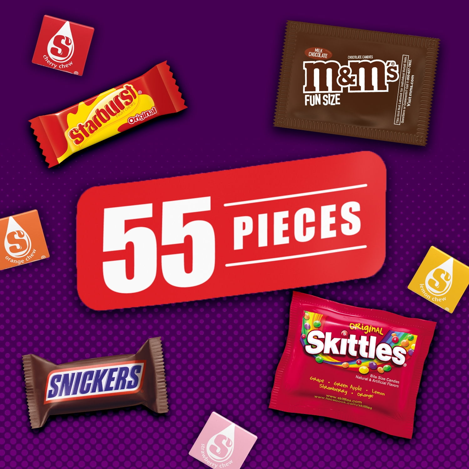 Save on Mars M&M's Snickers & Skittles Fun Size Candy Variety Mix - 55 ct  Order Online Delivery