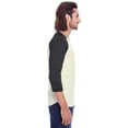 thumbnail image 3 of Unisex Triblend 3/4-Sleeve Raglan - CREAM/ BLCK TRIB - S, 3 of 3