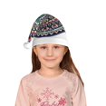 thumbnail image 5 of Cauagu Colorful With Blue Oriental Pattern Christmas Hat for Kids,Xmas Holiday Hat Santa Hat for Boys & Girls Festive Headwear Accessories for Christmas/New Year/Holiday, 5 of 6