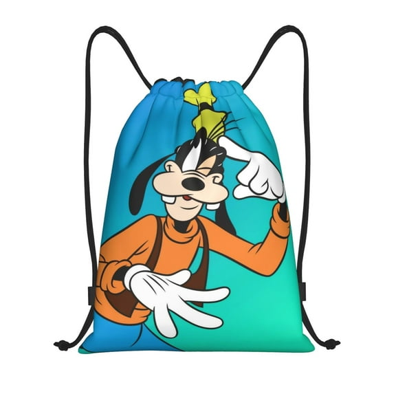 Goofy Drawstring Backpack Fashion Print Waterproof String Bags Lightweight Shoulder Bag Sackpack for Sport Gym Beach Shopping Yoga Travel