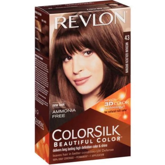 Revlon ColorSilk Hair Color [43] Medium Golden Brown 1 ea (Pack of 3)