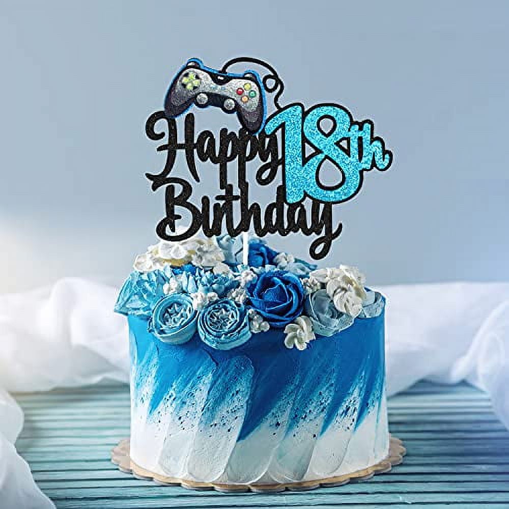 Trendy Sky Blue Cake - Customized Birthday Party Cake - Dubai