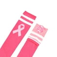 thumbnail image 5 of ZYHARUKO Novelty Breast Health Awareness Over the Calf Socks Pink Ribbon Striped Compression Knee High Socks Stockings for Women, 5 of 7