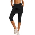 thumbnail image 3 of TGPMGRZ Skirted Leggings for Women Stretchy Breathable Workout Cropped Yoga Pants and Skirts with Pockets Black Size M, 3 of 8