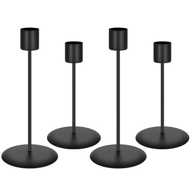 Armscye 4 Pcs Candlestick Holders, Taper Metal Candle Holder for Candlesticks, Black Candelabra Candle Holder, Vintage Candle Stick Candle Holder for Fireplace Party Dining Home
