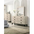 thumbnail image 2 of Transitional Light Gray Full Size Bed Dresser Mirror Nightstand 4pc Bedroom Set Tufted Burlap Fabric Storage Bed, 2 of 6