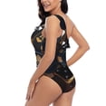 thumbnail image 4 of Sikiie Casino Cards Poker Print Women One Piece Swimsuits Tummy Control One Shoulder Bathing Suits Ruffle Swimwear, From S to XXL-XX-Large, 4 of 6