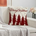 thumbnail image 2 of Tainini Christmas Pillow Covers 18x18 Set of 4, Red Linen Pillows for Party Xmas Winter Holiday Sofa Decor, 2 of 6