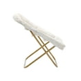 thumbnail image 6 of Emma + Oliver Oversized Faux Fur Folding Saucer Chair for Dorm, Bedroom, Ivory Faux Shearling/Soft Gold Frame, 6 of 10