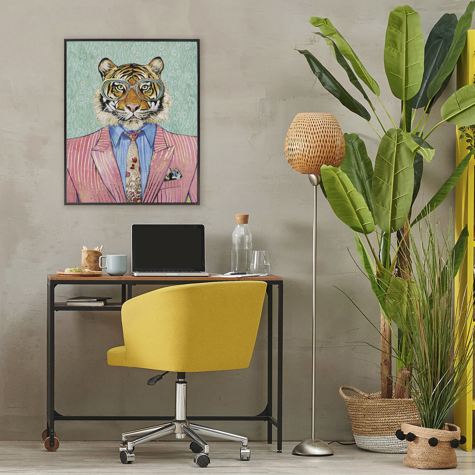 Stupell Industries Sharp Tiger Outfit Black Framed Giclee Art, design by Svetlana Aleynikova
