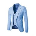 thumbnail image 3 of Atogsazn Men's Casual Blazer V Neck Long Sleeve Dressy Business Wedding Party Jacket Set Fashion Clothing Light Blue S, 3 of 6