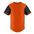 thumbnail image 4 of Baseball Short Sleeve Button Down Team Orange Jersey Baseball Team Sport Uniforms for Men, 4 of 5