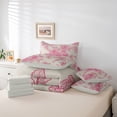 thumbnail image 6 of Homewish Rustic Flower Floral 7 Pieces Bedding Comforter Set,Countryside Theme Full Bedding Set,Pink Gray Fitted Sheet Flat Sheet For Adults,Microfiber Bedroom Decor Reversible, 6 of 8