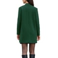thumbnail image 3 of Winter Overcoat for Women's Notched Stand Collar Long Sleeve One Buttoned Mid-Length Coat Outerwear S Green, 3 of 6