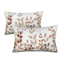 Fall Leaves Throw Pillow Covers 12x20 Country Linen Pillowcase for Sofa Bed Room Decor Set of 2
