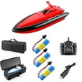 thumbnail image 1 of RC Boat  2.4G Remote Control Boat for Pools and Lakes Pond Garden  Blue  1 Battery, 1 of 5