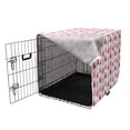 thumbnail image 3 of Hearts Dog Crate Cover, Rhythmic Sponge Print Look Cutsy Valentines Romance Love, Easy to Use Pet Kennel Cover for Medium Large Dogs, 35" x 23" x 27", Blush Pastel Pink, by Ambesonne, 3 of 6