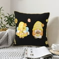 thumbnail image 6 of Haiem Bee Happy Sunflower Gnomes Print Velvet Soft Solid Decorative Square Throw Pillow Covers Set with Elegant Piping Christmas Cushion Case for Sofa Bedroom Car-18"x18", 6 of 8