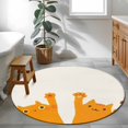thumbnail image 4 of Area Rug 36in, Japanese Lovely Cats Floor Carpet Living Room Rug, Orange And Winds Kitty Non-Slip Welcome Mat Indoor Rugs for Bedroom Dining Room, 4 of 9