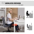 thumbnail image 4 of Chaise de Bureau Grise à Croisillons avec Roulettes - Hauteur Réglable et Chaise de Travail Inclinable pour Bureau à Domicile et Étude - Grand, Design Sans Accoudoirs, 4 of 7
