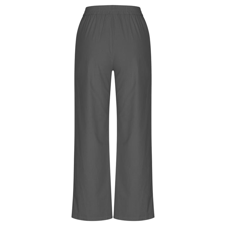 CZHJS Women's Solid Color Cotton Linen Pants Clearance Fashion